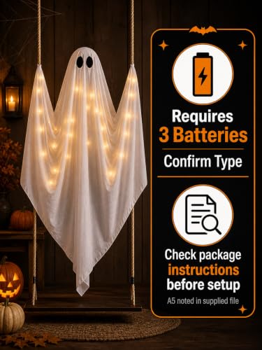 HOMELEX Halloween Hanging Ghost Decoration - Seasonal Spooky Home Decor - Write