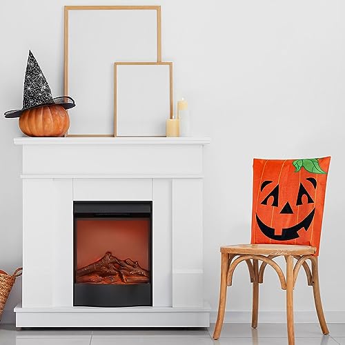 Halloween Chair Cover Set - 4 Cartoon Spooky Seat Slipcovers for Dining Room & Party