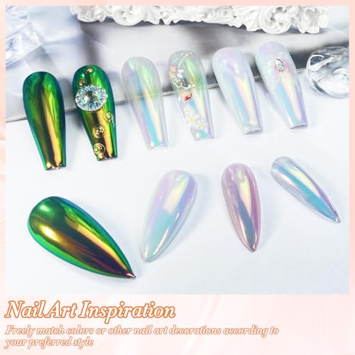 FNNZ Unicorn Chrome Nail Powder Aurora Mirror Effect - Romantic Jardin