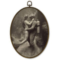 Mermaid Wall Art Decor - Coastal Beach Canvas Print, Oval Frame, 8.7x11.3in