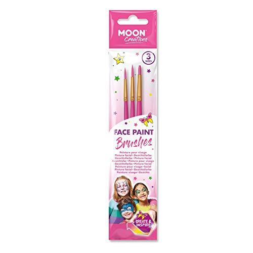Face Paint Brush Set - Pink Face Painting Brushes for Beginners & Professionals