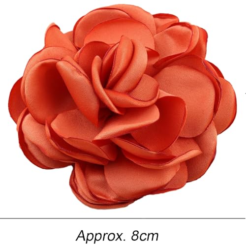 Orange Satin Ribbon Flowers 10pcs for Crafts Wedding Bouquets & Decor