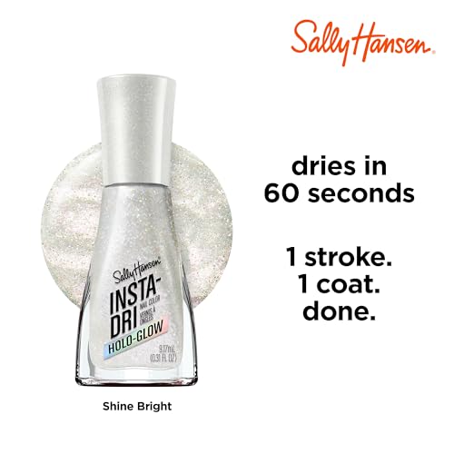 Holographic Light Grey Nail Polish - Quick Dry, Long Lasting, Glitter Finish