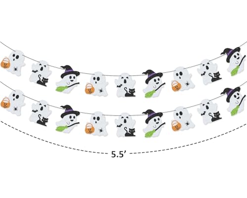 Halloween Ghost Boo Garland Banner for Party Decorations, Home Decor
