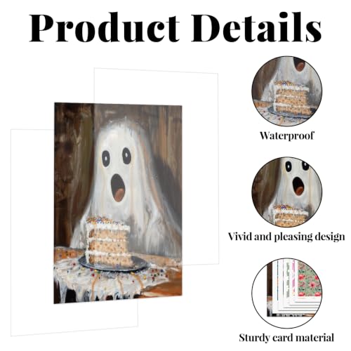 Halloween Ghost Wall Decor Set - 12 Spooky Pumpkin Art Prints for Gothic Room Decor