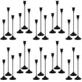 Matte Black Candlestick Holders 10 Sets (30 Pieces) - Metal Taper Candle Holders for Dining & Decor