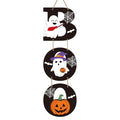 Halloween Door Sign with Ghost and Pumpkin Decorations - Festive Wall Hanging