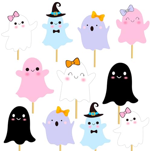 Halloween Ghost Centerpiece Sticks - 14 Pack Spooky Table Decorations for Parties