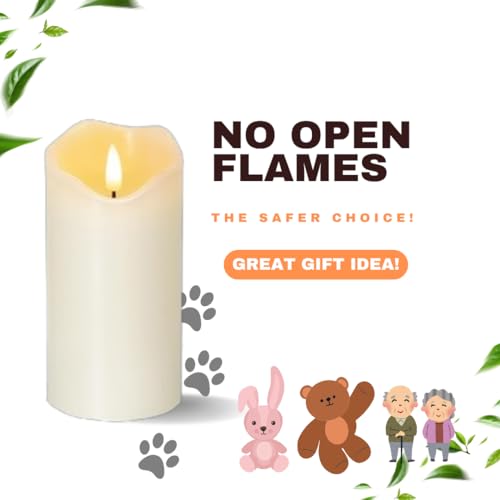 Rechargeable Flameless Candles Set of 3 with Remote & Timer - Real Wax LED Pillar Candles for Holiday & Home Decor