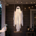 Large Outdoor Hanging Ghost Decoration with Lights - 5FT Spooky Halloween Yard Decor