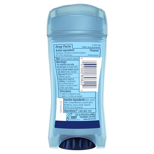 Secret Outlast Antiperspirant Deodorant for Women, 72hr Sweat & Odor Protection, PH Balancing Minerals, Clear Gel, Completely Clean Scent, 2.6 oz (Pack of 4)