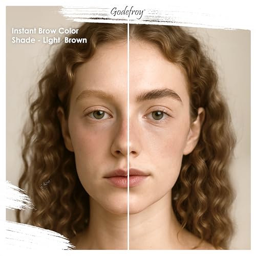 Godefroy Fast Acting Temporary Instant Brow Color, 24 Applications Per Package, Salon Quality Results (Light Brown)