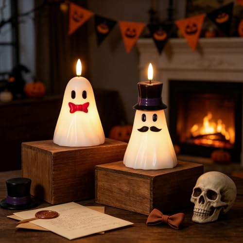 Halloween Decor Flameless Ghost Candles with 6H Timer - Ghost Figure Variation