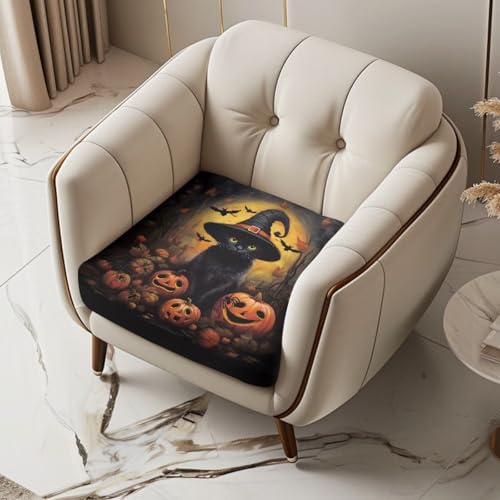 Halloween Black Cat Pumpkin Sofa Seat Covers - Large Stretch Couch Cushion Protector