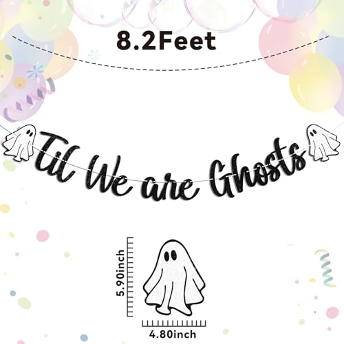 Halloween Ghost Banner for Bridal Shower and Party Decorations - Glitter Garland
