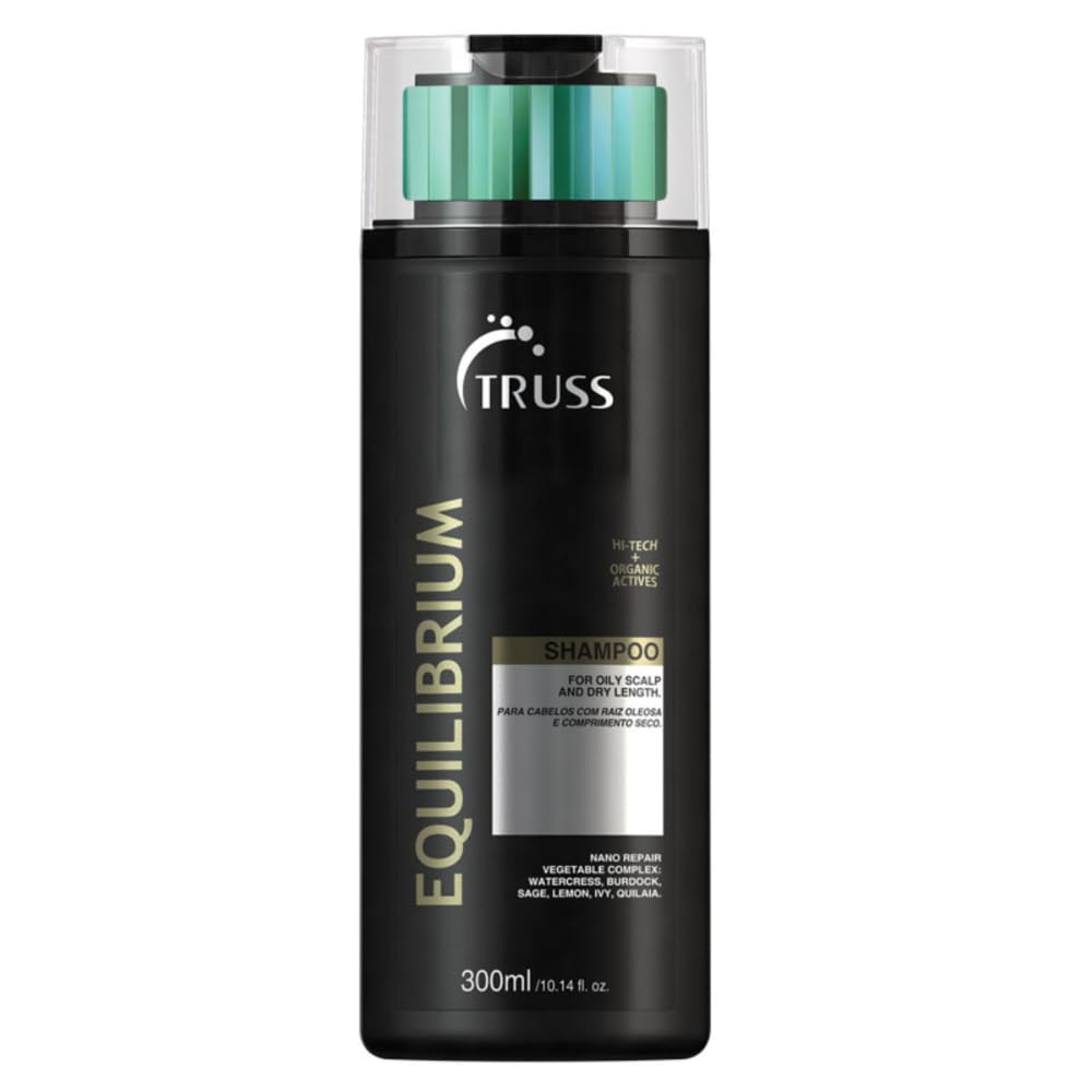 TRUSS Equilibrium Shampoo for Oily Hair - Hydrating Treatment for Itchy Scalp & Color-Treated Hair - 10.14 oz