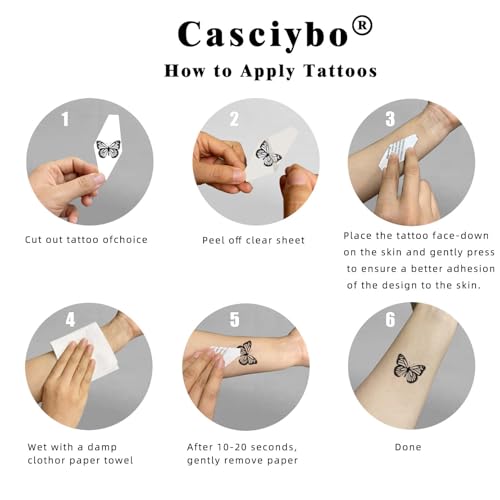 Black Butterfly Temporary Tattoo for Women Girls - Butterfly2 Variation