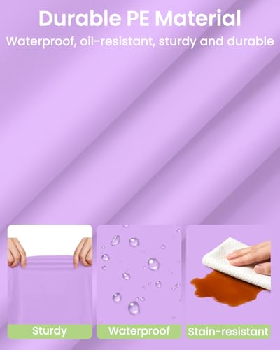 Lavender Disposable Plastic Tablecloths 4 Pack - 54 x 108 Inch for 6ft Tables
