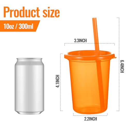 Trendy 12-Pack Halloween Pumpkin Cups with Lids & Straws - 10 oz Reusable Tumblers
