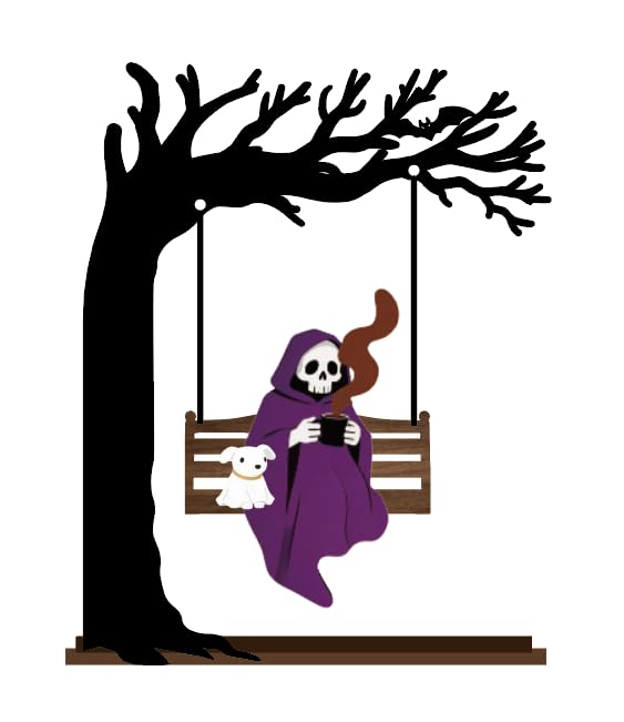 Halloween Desktop Swing Decor Grim Reaper - Spooky Gothic Fall Ornament