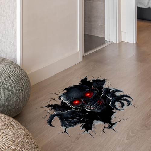 Halloween Floor Wall Decor Peel and Stick 3D Horror Skull Stickers - Variation of Halloween Wall Stickers 2