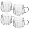 Glass Pumpkin Cups Set of 4 - Creative Drinkware for Coffee Tea and Juice