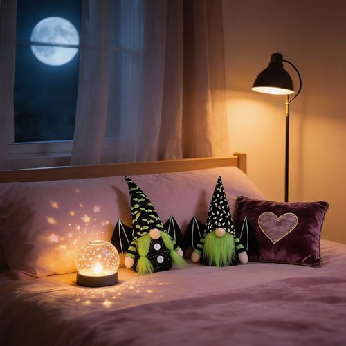 Green Halloween Bat Gnome Plush Decor for Tier Tray, Home & Holiday