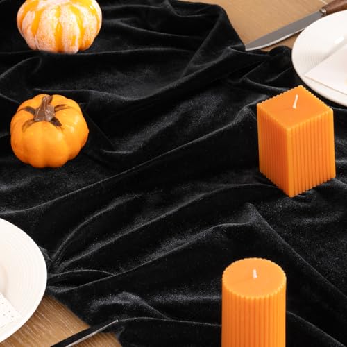 Velvet Table Runner 20x120 Inches Black Fall Winter Elegant Dining Decor - Variation of THIS listing