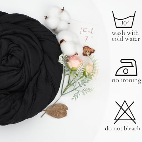 Black Cheesecloth Table Runner 17 x 108 Inch - 12 Pack, Rustic Event Decor