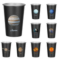 9 Pack 16 oz Stainless Steel Space-Themed Drinking Cups - Unbreakable & Reusable