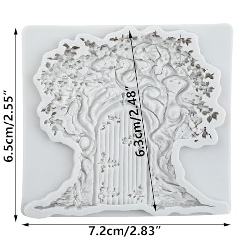 Fairy Garden Wooden Door Silicone Mold - Tree House Fondant & Chocolate Mold - Style D
