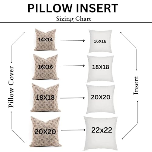 20x14 Inch Handmade Linen Pillow Cover - Yellow Block Print Cushion Case for Sofa & Farmhouse Decor
