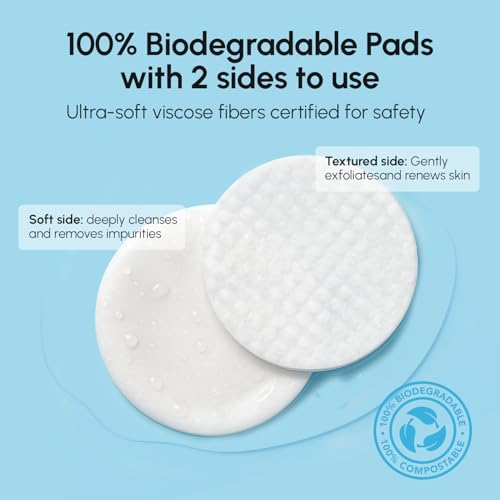MAREE Glycolic Acid Pads - Toner Pads for Face Cleansing - Exfoliating Pad with Tea Tree Oil, Salicylic Acid & Vitamins E, B3, B5 - Acne Clearing, Skin Pore Resurfacing & Radiance Device - 50 Count