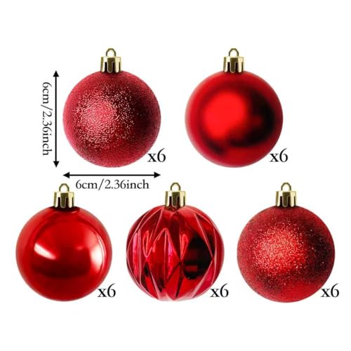 HipTree 30-Pack Red Christmas Halloween Tree Ornaments - 2.36 Inch