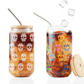 16oz Color Changing Glass with Skull Design - Unique Iced Beverage Tumbler