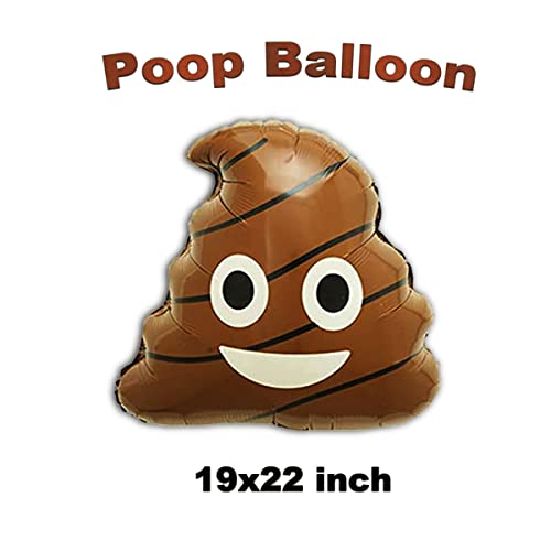 Funny Poop Balloon Set - 5 Foil Helium Prank Decorations for Halloween & Birthdays