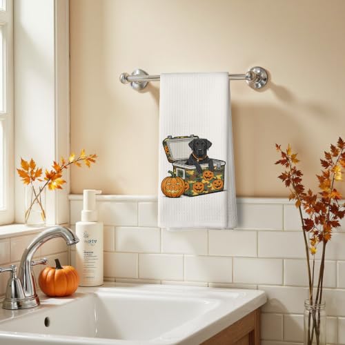 Halloween Black Lab Pumpkin Kitchen Towels - 16x24 Inch, 30 Color Variations