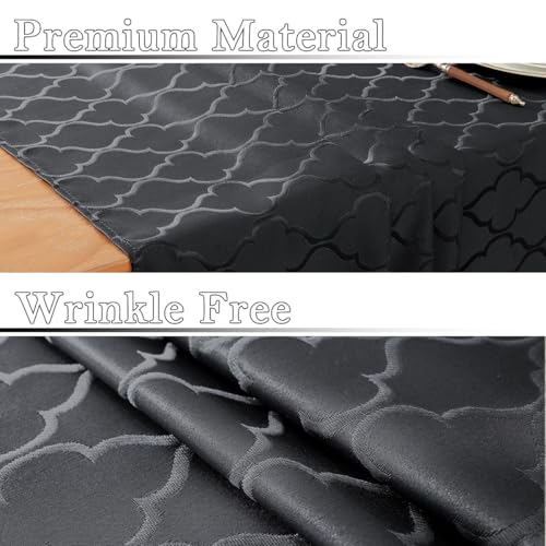 Larponder Black Halloween Rectangle Jacquard Tablecloth 60 x 102 Inches - Fall Decor
