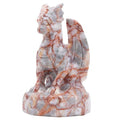 Natural Hand Carved Dragon Crystal Sculpture - Flying Dragon Red Grid Figurine - Healing Stone Home Decor