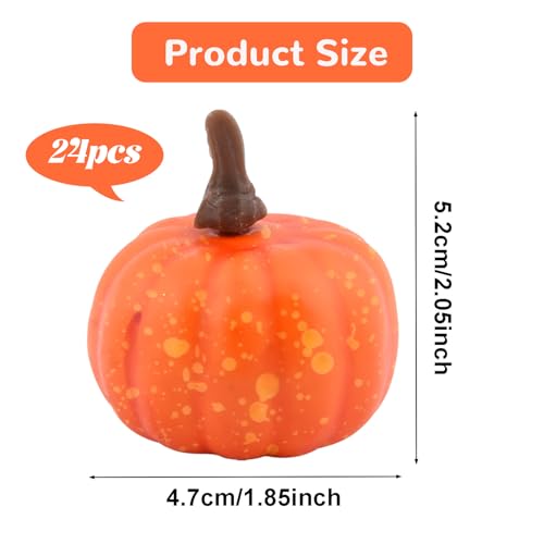 Mini Artificial Pumpkin Set for Fall Harvest & Holiday Decor - 24 Pcs