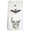 Cotton Flour Sack Dish Towel with Spider Bat Skull Design - 30 Inch Kitchen Decor