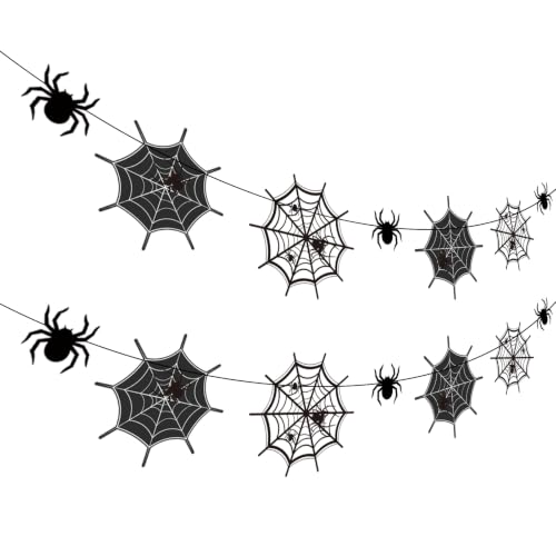 Black Spider Web Garland Halloween Banner - Halloween Decorations - Variation of THIS listing