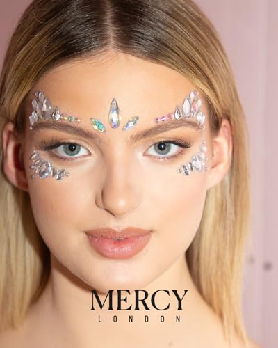 Sparkly Crystal Face Jewel Headpiece for Halloween & Festivals - Pretty Costume Accessory