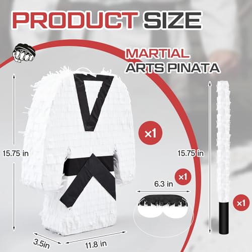 Martial Arts Piñata with Rod and Blindfold - Kids Party Toy
