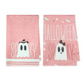 Pink Ghost Halloween Kitchen Towels Set - Fall Spooky Dishcloths, 2 Pack