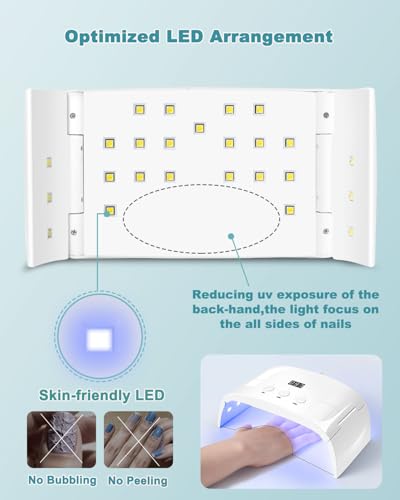 Foldable UV LED Nail Lamp for Gel Nails Curing - Spacious, Portable, 25 LED Beads
