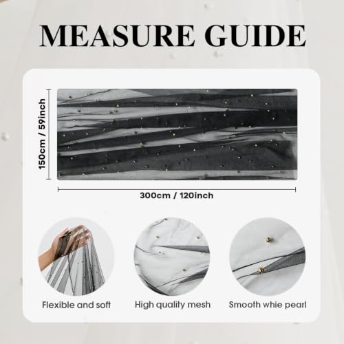 Pearl Black Gauze Table Runner 59x120 Inch for Holiday Wedding Dinner Party
