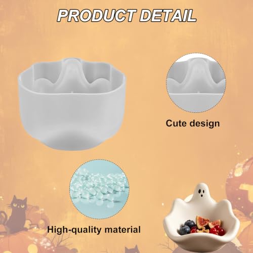 Halloween Ghost Candy Bowl Mold - Cute Ceramic Trick or Treat Serving Dish