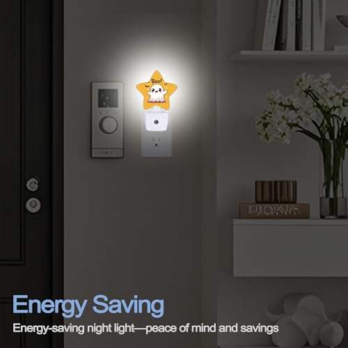 Cute Ghost Halloween Bat Nightlight Plug-in Wall Decor Dusk to Dawn Sensor