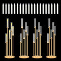Floor Candelabra Set with LED Candles - 4 Tall Metal Candle Holders for Weddings & Home Decor - Varying Heights, 20 LED Candles, With LED Candle / 4